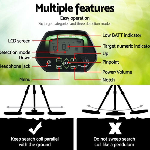 Metal Detector 220MM Deep Sensitive Waterproof Pinpointer Treasure