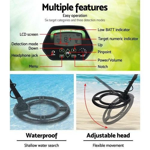 Metal Detector 220MM Deep Sensitive Waterproof Treasure Hunter Gold
