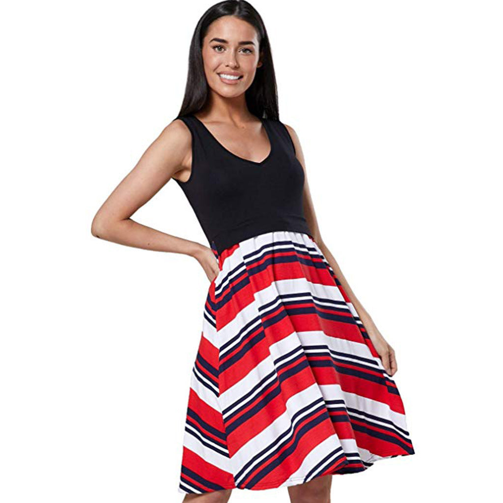 Popular Print Sleeveless Maternity Dress for Summer